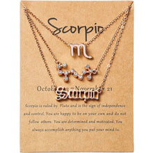 将图片加载到图库查看器，3-Piece: Constellation Zodiac Layer Necklaces
