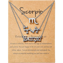 将图片加载到图库查看器，3-Piece: Constellation Zodiac Layer Necklaces
