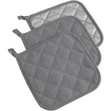 将图片加载到图库查看器，3-Piece: DII Basic Terry Collection Quilted 100% Cotton Potholder
