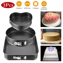 Load image into Gallery viewer, 3-Piece: Non-stick Springform Cake Pan Set with Removable Bottom
