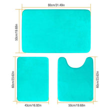 Load image into Gallery viewer, 3-Piece Set: Bathroom Rug Set Plush Velvet Bath Carpet
