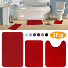 Load image into Gallery viewer, 3-Piece Set: Bathroom Rug Set Plush Velvet Bath Carpet
