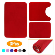 Load image into Gallery viewer, 3-Piece Set: Bathroom Rug Set Plush Velvet Bath Carpet
