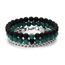 Load image into Gallery viewer, 3-Piece Set: Men's Black Lava Bracelets
