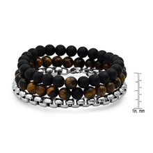 Load image into Gallery viewer, 3-Piece Set: Men's Black Lava Bracelets
