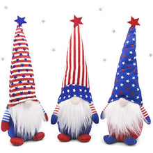 Load image into Gallery viewer, 3-Piece Set: Patriotic Gnome Plush Standing Statues
