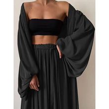 将图片加载到图库查看器，3-Piece Set: Women's Boho Solid Color Plus Size
