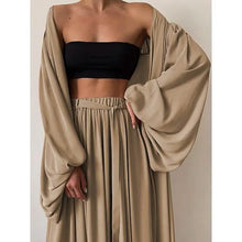 将图片加载到图库查看器，3-Piece Set: Women's Boho Solid Color Plus Size
