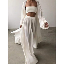 将图片加载到图库查看器，3-Piece Set: Women's Boho Solid Color Plus Size
