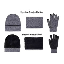 将图片加载到图库查看器，3-Piece: Winter Beanie Hat Scarf Gloves for Men
