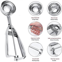 Load image into Gallery viewer, 3-Pieces Set: Stainless Steel Cookie Scoops with Trigger Release
