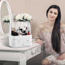 Load image into Gallery viewer, 3-Tier Makeup Organizers Cosmetic Storage Box with Dustproof Waterproof Lid
