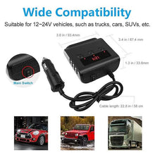 Load image into Gallery viewer, 3-Way Car Plug Charger Adapter
