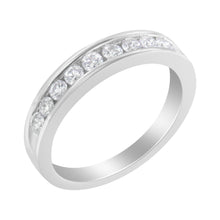 Load image into Gallery viewer, 18K White Gold Round Diamond 1/2 Cttw Channel Band Ring
