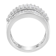 Load image into Gallery viewer, 14K White Gold Round and Baguette Diamond Ring (1 1/2 Cttw, F-G Color, SI1-SI2 Clarity) - Size 6-3/4
