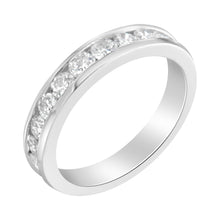 Load image into Gallery viewer, IGI Certified 1.0 Cttw Diamond 18K White Gold Channel-Set Half-Eternity Band Wedding Ring (E-F Color, I1-I2 Clarity) - Size 5-1/2
