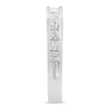 Load image into Gallery viewer, Women's 18K White Gold Princess Cut Diamond Band Ring (1 Cttw, G-H Color, SI1-SI2 Clarity) - Size 6
