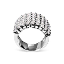 Load image into Gallery viewer, 14k White Gold 4.0 Cttw Diamond 5 Row Ring Band (I-J Color, I1-I2 Clarity) - Ring Size 7
