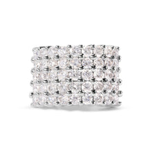 Load image into Gallery viewer, 14k White Gold 4.0 Cttw Diamond 5 Row Ring Band (I-J Color, I1-I2 Clarity) - Ring Size 7

