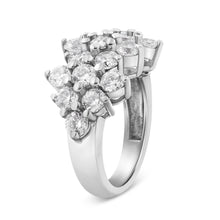 将图片加载到图库查看器，14K White Gold 4.0 Cttw Diamond Multi Row Scatter Band Ring (I-J Color, I1-I2 Clarity) - Size 7

