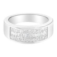 将图片加载到图库查看器，14K White Gold Princess and Baguette-cut Diamond Ring (1.0 Cttw, H-I Color, VS2-SI1 Clarity) - Size 6
