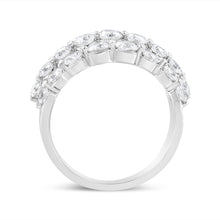 将图片加载到图库查看器，10K White Gold 2 1/2 Cttw Round Natural Diamond 3 Row Band Ring (I-J Color, I1-I2 Clarity) - Ring Size 7
