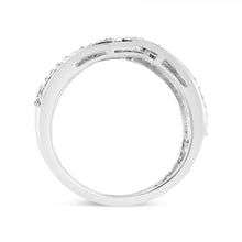 Load image into Gallery viewer, .925 Sterling Silver 1/2 Cttw Diamond Multi-Row Bypass Band Ring (I-J Color, I3 Clarity) - Size 7
