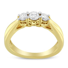 将图片加载到图库查看器，10K Yellow Gold Three-stone Diamond Ring (0.50 cttw, J-K Color, I2-I3 Clarity)

