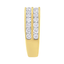 将图片加载到图库查看器，10K Yellow Gold Two-Row Diamond Band Ring (1 Cttw, J-K Color, I1-I2 Clarity) - Size 6
