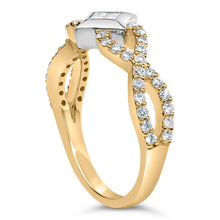 Load image into Gallery viewer, 10K Two Tone Color 5/8 Cttw Diamond Kite and Twist Shank Ring (H-I Color,SI2-I1 Clarity)

