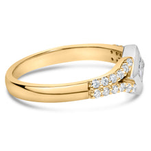 Load image into Gallery viewer, 10K Two Tone Color 1/2 Cttw Diamond Kite and Split Shank Ring (H-I Color,SI2-I1 Clarity)
