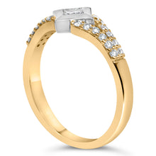 Load image into Gallery viewer, 10K Two Tone Color 1/2 Cttw Diamond Kite and Split Shank Ring (H-I Color,SI2-I1 Clarity)
