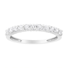 Load image into Gallery viewer, IGI Certified 1/2 Cttw Diamond 10K White Gold Prong Set Fluted Band Style Ring (I-J Color, I2-I3 Clarity) - Size 7
