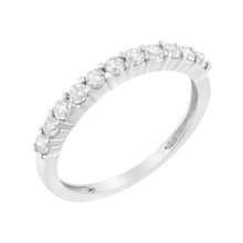 Load image into Gallery viewer, IGI Certified 1/2 Cttw Diamond 10K White Gold Prong Set Fluted Band Style Ring (I-J Color, I2-I3 Clarity) - Size 7
