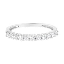 Load image into Gallery viewer, IGI Certified 1/2 Cttw Diamond 10K White Gold Prong Set Fluted Band Style Ring (I-J Color, I2-I3 Clarity) - Size 7
