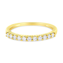 Load image into Gallery viewer, IGI Certified 1/4 Cttw Diamond 10K Yellow Gold Prong Set Fluted Band Style Ring (I-J Color, I2-I3 Clarity) - Size 7
