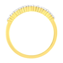 Load image into Gallery viewer, IGI Certified 1/4 Cttw Diamond 10K Yellow Gold Prong Set Fluted Band Style Ring (I-J Color, I2-I3 Clarity) - Size 7
