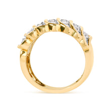 Load image into Gallery viewer, 14K Yellow Gold Plated .925 Sterling Silver 2.00 Cttw Diamond Multi Row Band Ring (J-K Color, I1-I2 Clarity) - Ring Size 7
