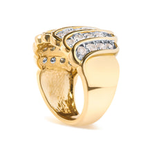 Load image into Gallery viewer, 14K Yellow Gold Plated .925 Sterling Silver 2.00 Cttw Diamond Multi Row Band Ring (J-K Color, I1-I2 Clarity) - Ring Size 7
