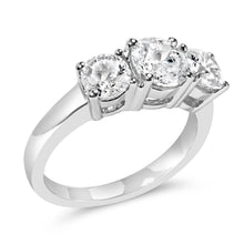 Load image into Gallery viewer, 14K White Gold 2.00 Cttw Lab Grown Diamond 3 Stone Ring Band (F-G Color, VS1-VS2 Clarity) - Ring Size 7
