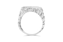 Load image into Gallery viewer, .925 Sterling Silver 1/3 Diamond 6 Stone Rectangle Nugget Gents Ring - Size 10
