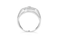 Load image into Gallery viewer, Men's .925 Sterling Silver 1/2 Cttw Multi-Diamond Hexagon Frame Ring (I-J Color, I3 Clarity) - Ring Size 10
