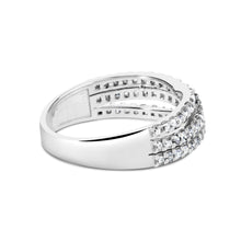 将图片加载到图库查看器，10K White Gold 3/4 Cttw Princess Natural Diamond Split Shank and Weave Band Ring (H-I Color, SI1-SI2 Clarity) - Ring Size 7
