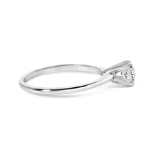 将图片加载到图库查看器，14K White Gold 1/2 Cttw Round Lab Grown Diamond 4 Prong Solitaire Engagement Ring (F-G Color, VS2-SI1 Clarity) - Size 7
