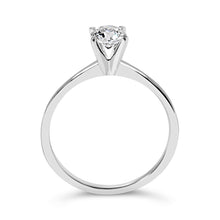 将图片加载到图库查看器，14K White Gold 1/2 Cttw Round Lab Grown Diamond 4 Prong Solitaire Engagement Ring (F-G Color, VS2-SI1 Clarity) - Size 7
