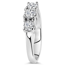 Load image into Gallery viewer, 14K White Gold  3/4 Cttw Lab Grown Diamond 3 Stone Ring Band (F-G Color, VS2-SI1 Clarity)- Size 7
