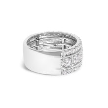 Load image into Gallery viewer, .925 Sterling Silver 2.0 Cttw Lab Grown Diamond Three-Row PavÃ© Band Ring
