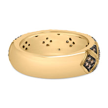 Load image into Gallery viewer, 10K Yellow Gold Plated .925 Sterling Silver 3/8 Cttw Champagne Diamond Geometric Style Band Ring - Size 7
