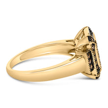 Load image into Gallery viewer, 10K Yellow Gold Plated .925 Sterling Silver 1/2 Cttw Champagne Diamond Step Up Ring - Size 7
