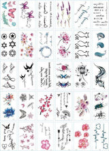 Load image into Gallery viewer, 30 Pieces/set Small Luxury Temporary Tattoo Sticker Colorful Drawing Flower Cute Body Tatoo For Kids Adults
